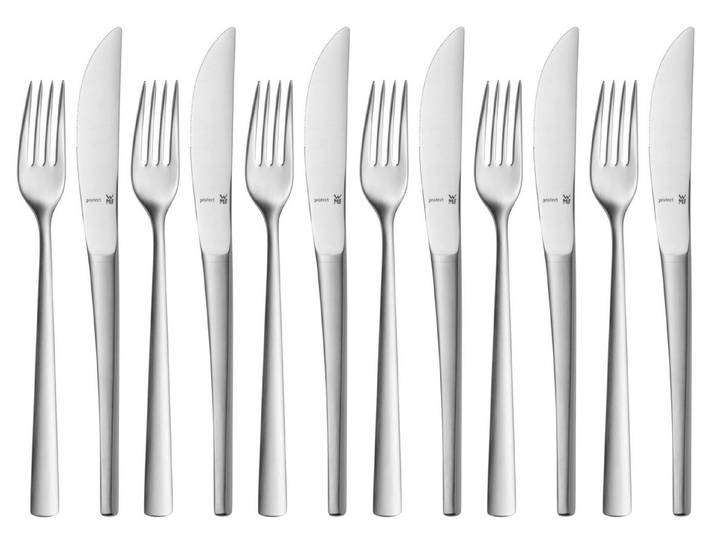 WMF Besteck-Set Corvo Dessertbesteck-Set, 12-teilig, Cromargan protect® (12-tlg), 6 Personen, Cromargan protect, Corvo