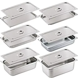 WAS Germany GN Behälter Set mit Deckel Gastronom 1/1, Chromnickelstahl 18/8, 12 tlg.