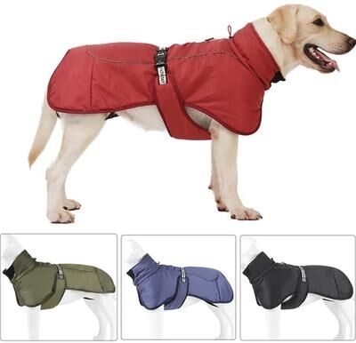 Uplifted Goods Winter Windproof Big Dog Jacket For Warmth And Outdoor Protection black 4xl