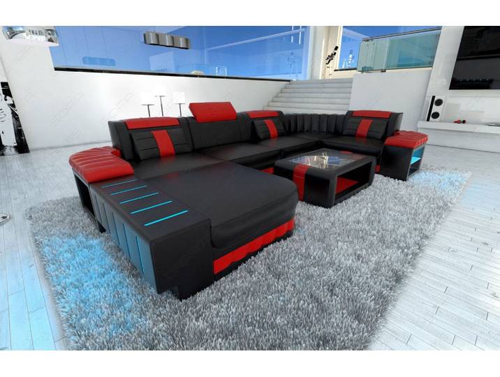 Wohnlandschaft Bellagio U-Form aus Leder