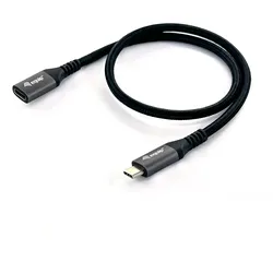 EQUIP USB-C Verlängerung, USB 3.1, 10Gb/s, USB-C 3.1 [Stecker] auf USB-C 3.1 [Buchse], Verlängerungskabel C/C, 1m, schwarz