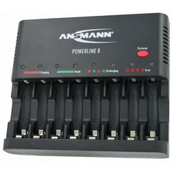 Ansmann Powerline 8 für 1-8 AA / AAA Akkus , ohne USB-Ladebuchse 1001-0006