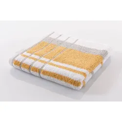 Gözze Frottierserie Berlin Streifen mais/taupe Handtuch 50 cm x 100 cm