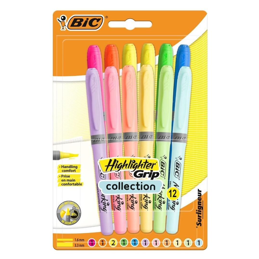 Bic Textmarker Grip Pastellmischung 12St (12x) (379004)