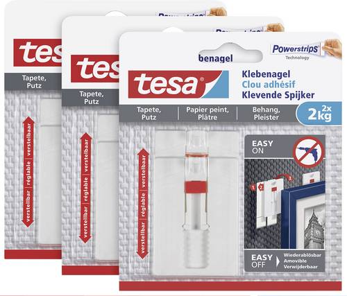 Tesa 77777 Klebenagel verstellbar Weiß Inhalt: 6St.