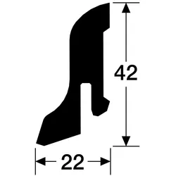 MeisterWerke Steck-Sockelleiste 22/42 mm Dekorfolie  Eiche graubraun DF 2249 - 2380 mm