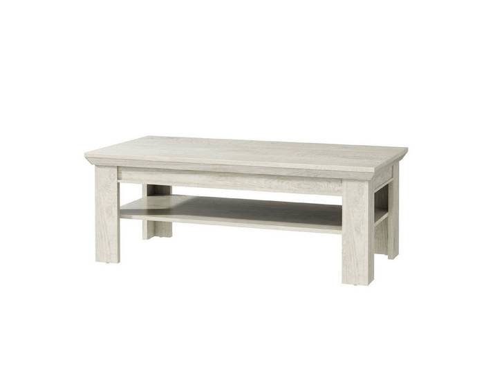 Newroom Couchtisch Pinie Weiß 120 cm, Couchtisch Pinie Weiß Modern Landhaus Wohnzimmertisch Sofatisch