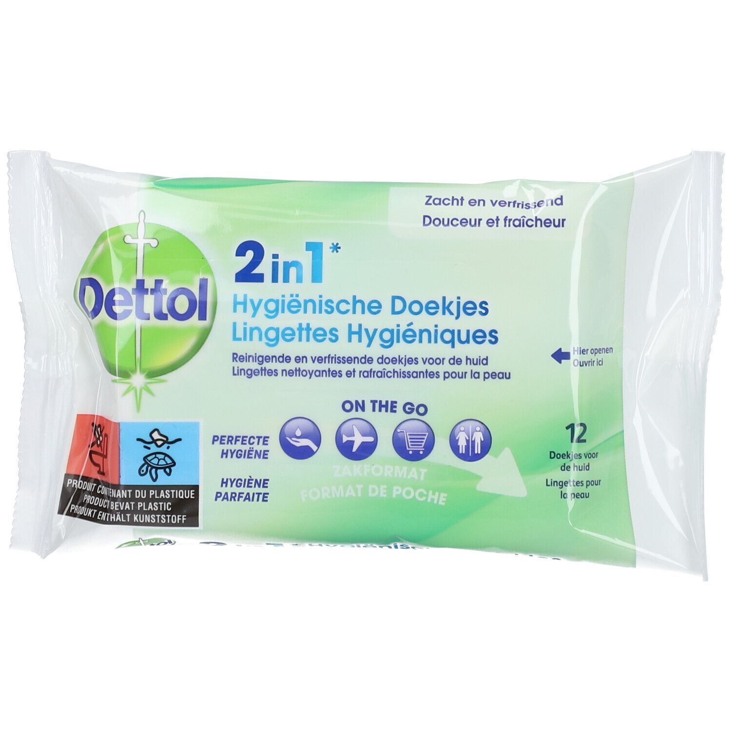Dettol Hygiëne Doekjes 2in1 12 St Tücher