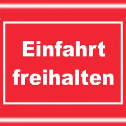 HB-Druck Einfahrt freihalten Aufkleber weiß-rot A1 (594x841mm)