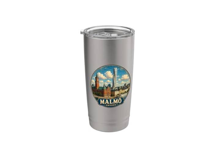 Suède Malmö Souvenir/Malmo Gobelet isotherme en acier inoxydable double paroi