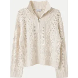 Pullover Nevi mit Reißverschluss Beige M