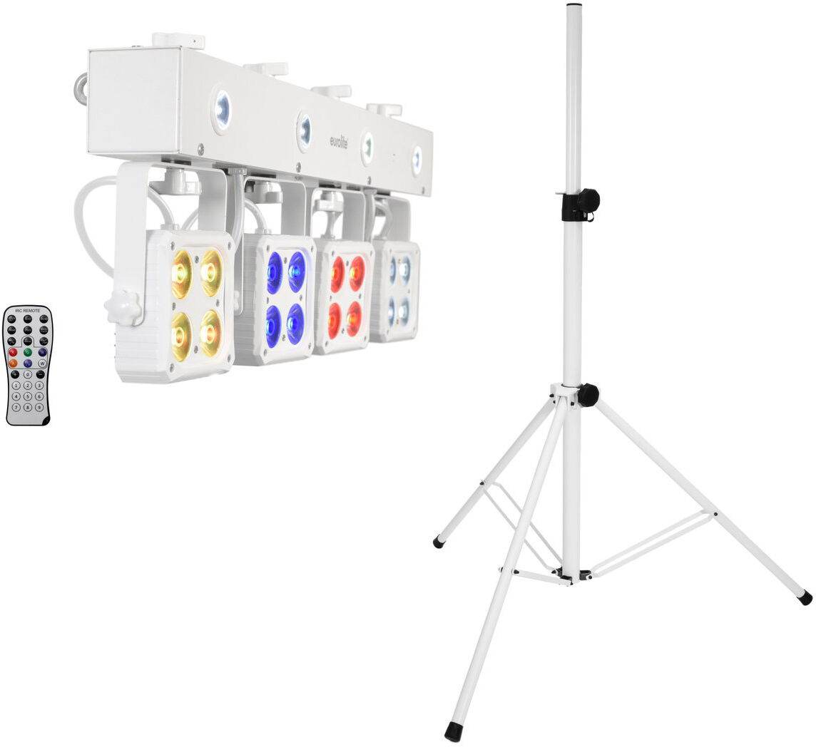 EuroLite Set Led Kls-180 Weiß + Bs-2 Eu Boxenhochständer Weiß