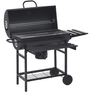 vidaXL Holzkohlegrill 313636, Grillwagen mit Rädern, aus Stahl, mit Deckel & Ablagefläche, Grillfläche 72 x 35,5 cm