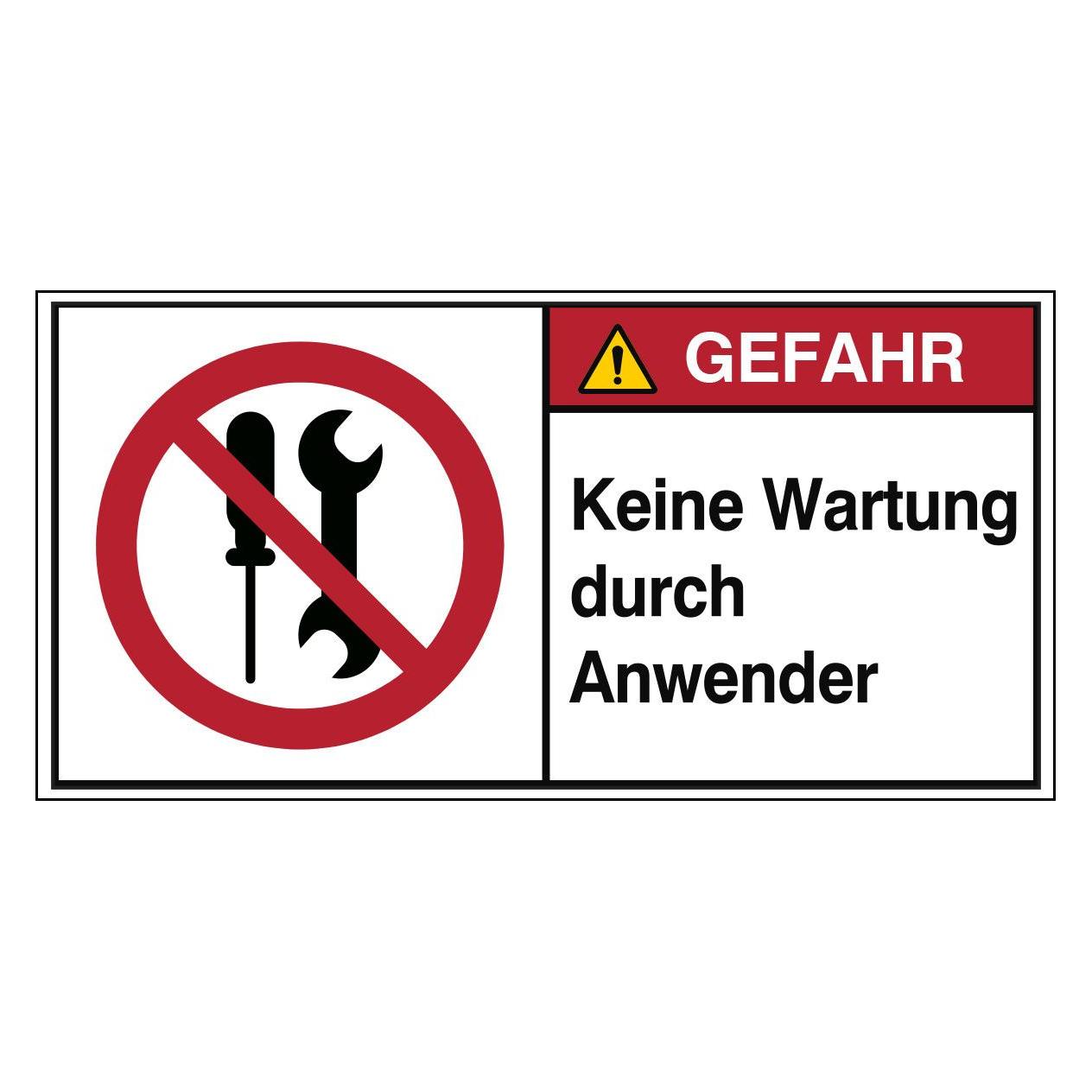 Brady P/P069/DE423-PEUL-100X50-1, ISO-Sicherheitsschild - Keine Wartung durch Anwender (310095)