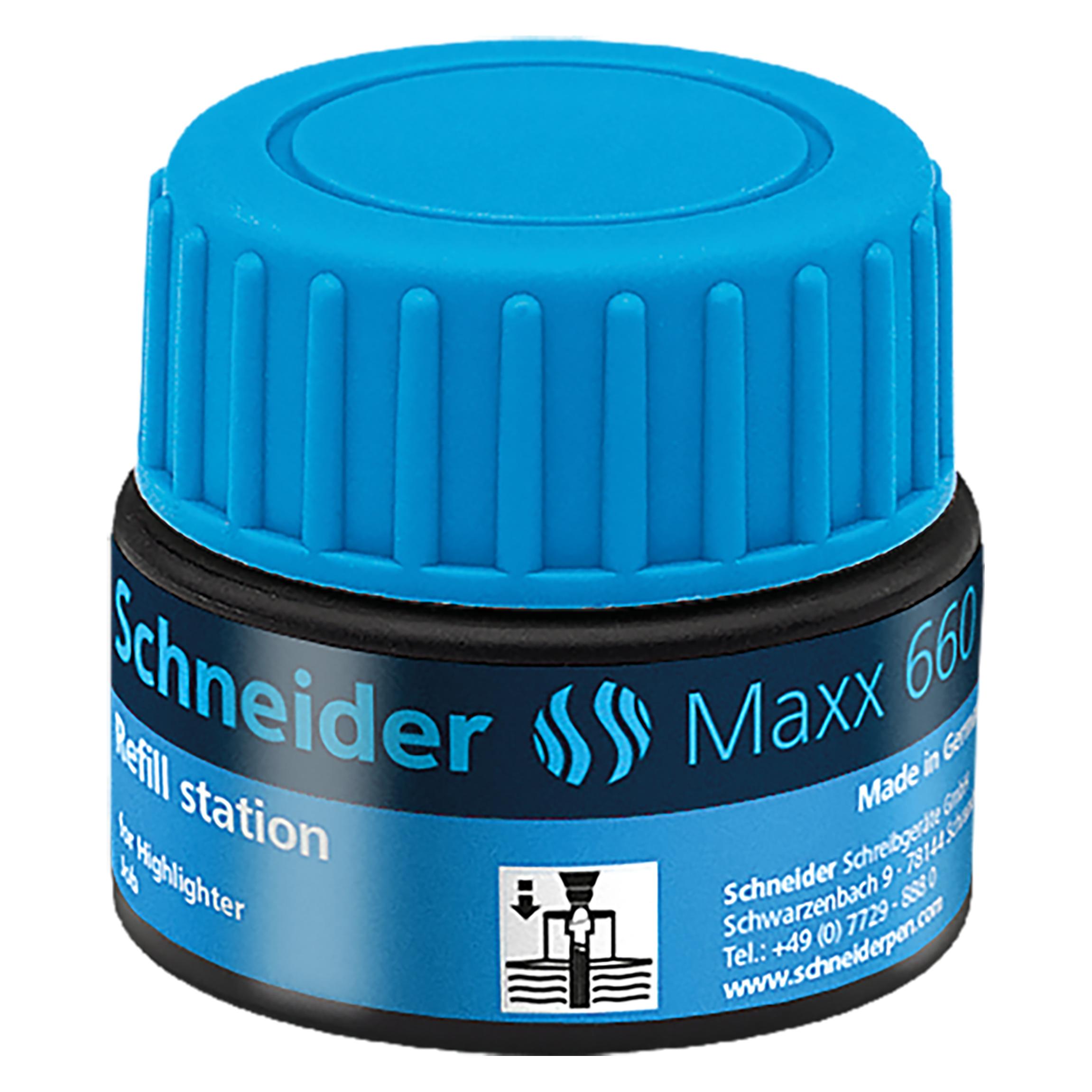 Schneider Tintenglas Nachfülltinte 660 Blau (Blau, 1 Stk.) (000270-003)