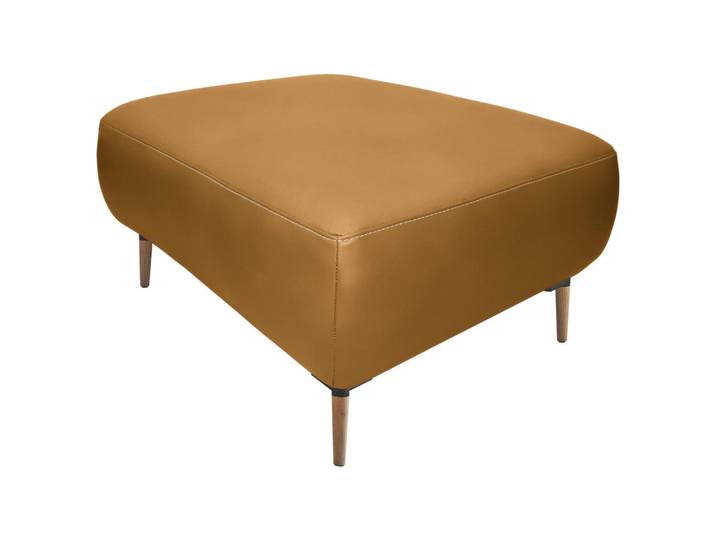 Valnatura Hocker, Currygelb, Holz, Metall, Echtleder, Longlife-Leder, rechteckig, 65x46x55 cm, Goldenes M, Lederauswahl, Stoffauswahl, Wohnzimmer, Sessel, Hocker, Sitzhocker