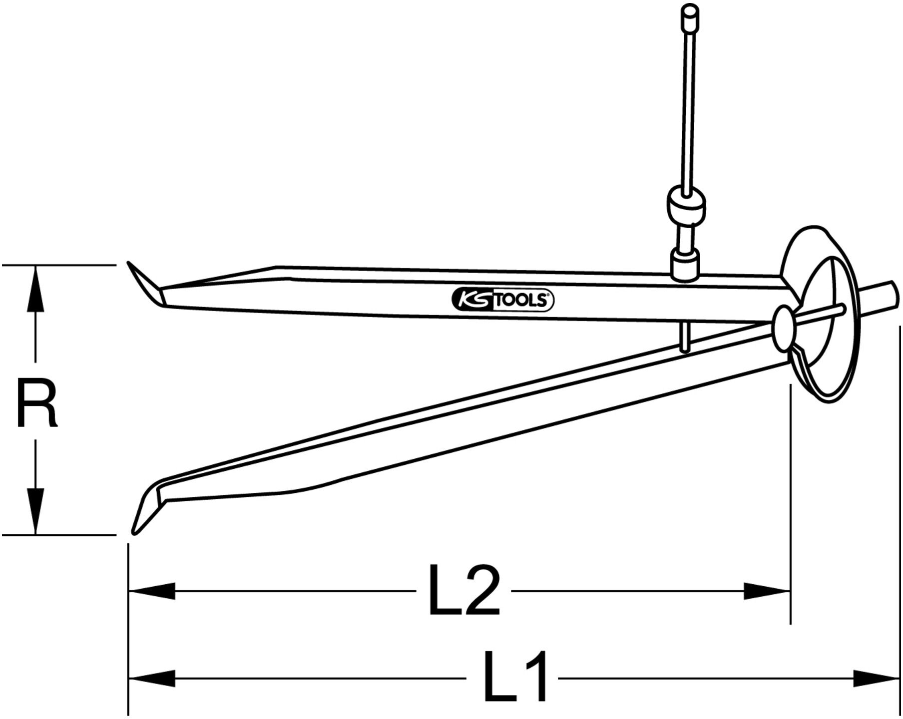 KS Tools Präzisions-Feder-Lochzirkel-Innentaster, 300mm (300.0424)