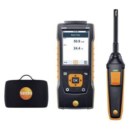 Testo 440 Anemometer +1370 (Temperature-TC) °C, +150 (Temperature-NTC) °C max.Temp., Feuchtigkeit, T (0563 4404)