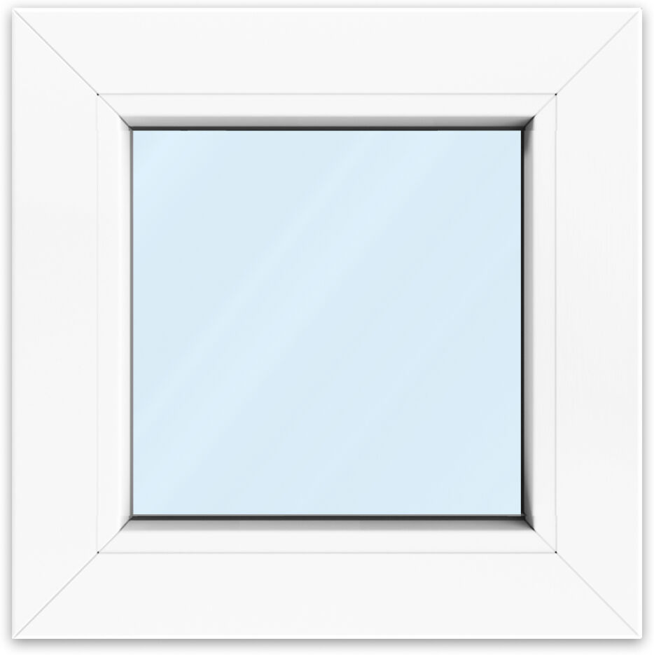 Fenêtre 40x40 cm ou sur mesure, aluplast IDEAL 4000, blanc, 400 x 400 mm, 1 vantail, double vitrage