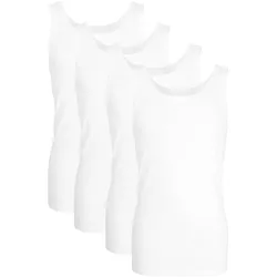 GÖTZBURG Herren Unterhemd 4er Pack - Feinripp, Unterwäsche Set, Pure Cotton Weiß / 3XL