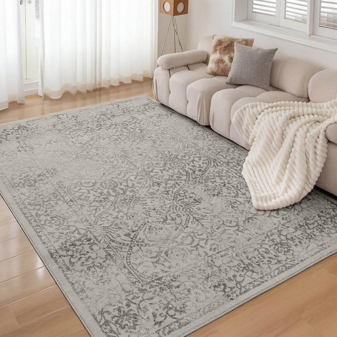 17 Stories Oriental Area Rug Cream;Gray Rectangle 160 x 215 cm