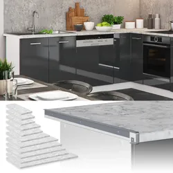 Vicco Küchenarbeitsplatte R-Line Marmor Weiß 120 cm