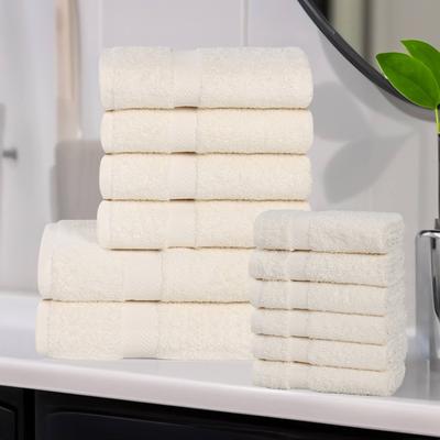 Superior Franklin Eco-Friendly Cotton Towel Set, Lightweight Absorbent Quick-Dry Bathroom Towels