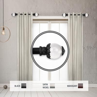 "InStyleDesign Lucid 1"" Side Curtain Rod 12-20 inch long (Set of 2) - 12 to 20 inches"