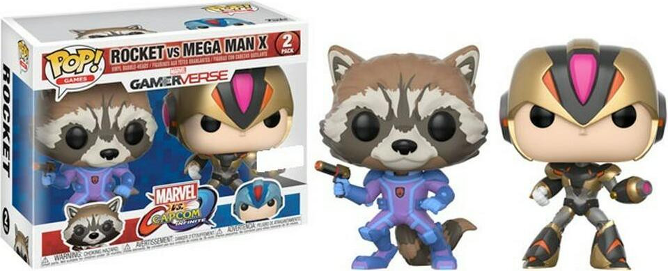 Funko Pop! Marvel vs. Capcom: Rocket vs. Mega Man X - Set van 2 vinyl bobbleheads