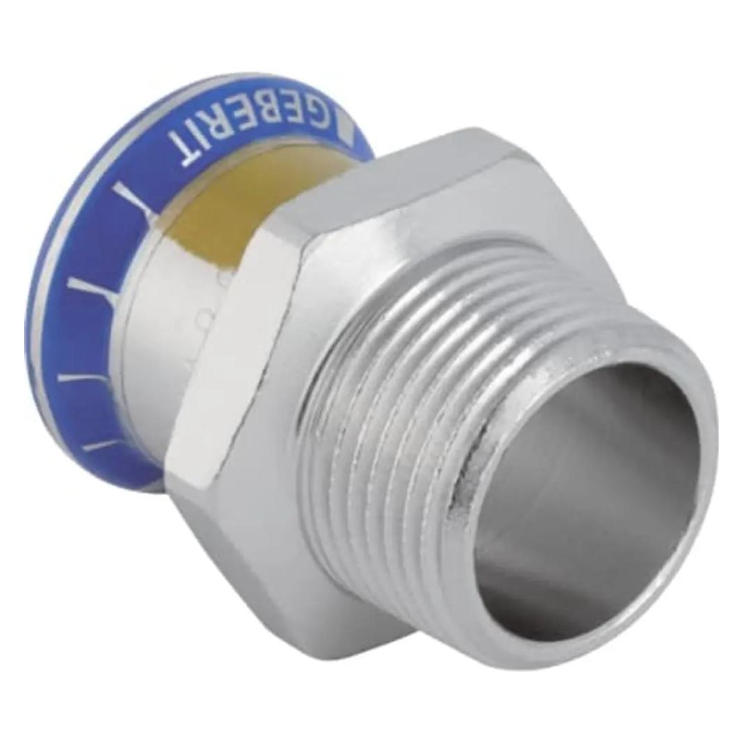 Geberit Mapress Edelstahl Übergang mit Aussengewinde (Gas), DN 25 / 20 (34068)