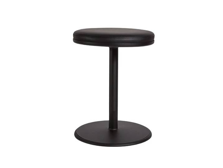 SMD Design Orbit runder Hocker Schwarz, schwarzes Leder, Ø36x54 cm