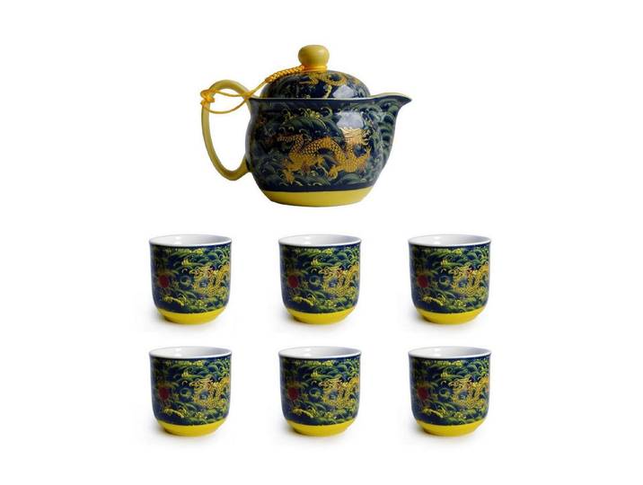 LuxusKollektion Teekanne Teekanne Porzellan Drachen-Design 340ml