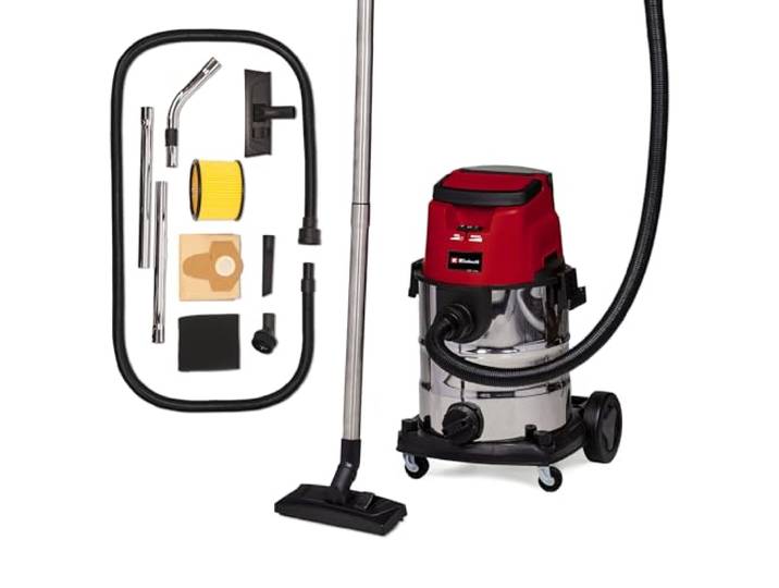 Einhell Aspirateur eau et poussière sans fil TE-VC 36/25 Li S-Solo PXC 36 V cuve 25 L 150 mbar flexible 2\,5 m filtres et suceurs inclus sans batterie