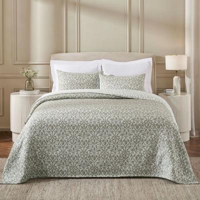 Home City, Inc. Vineyard Matelasse Mini Coverlet Set Olive, Queen, Olive
