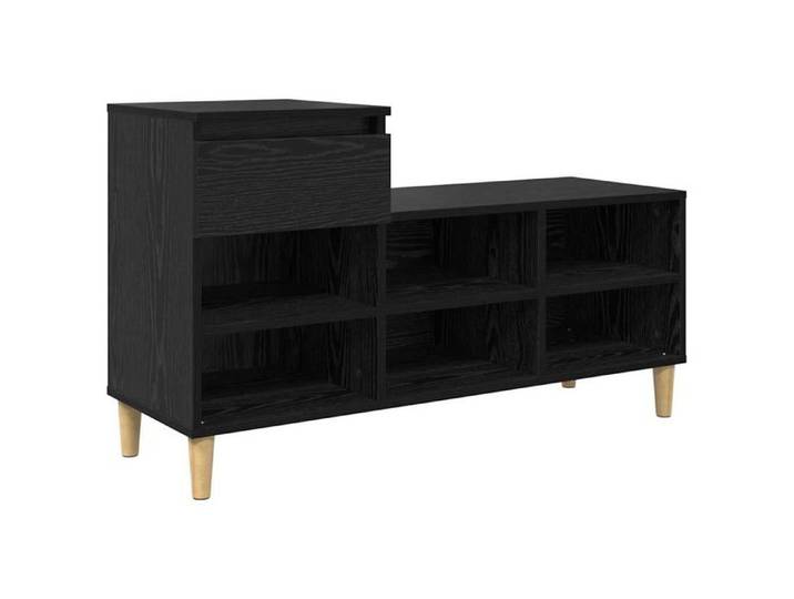 Banc de rangement pour chaussures - - Chêne Noir - Bois d'ingénierie - 102x36x60 cm - 1 tiroir - Rustique