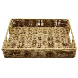 Tablett 35 x 26 cm Papier Beige Natur