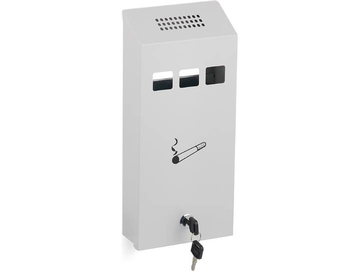 wandasbak buiten - afsluitbaar - metaal - muur - ca. 32\,5 x 15 x 6 cm - hangend - wit