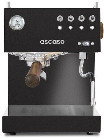 Ascaso - Siebträgermaschine Steel Uno Pid Schwarz Mit Holzoptik - - MaxiCoffee