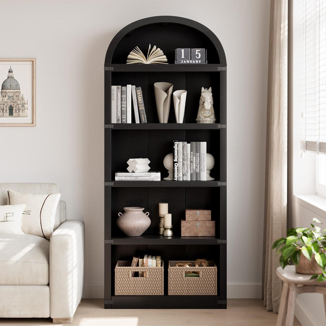Blue Elephant Bookcase Black 182.1cm H X 75.9cm W X 30.2cm D