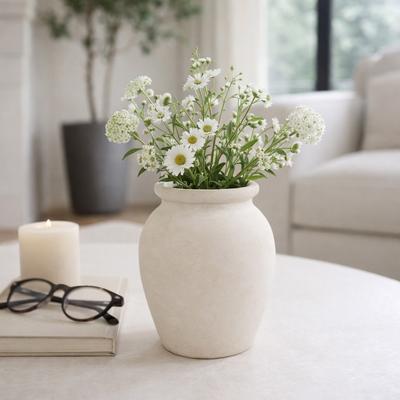 Sagebrook Home Decorative Vase - Ivory Paper Mache Traditional Jug, 10 in.