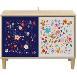 vidaXL, TV Möbel, Famelin (Blumenmuster) (33 x 69 x 50 cm)