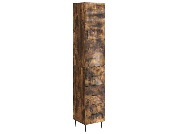 HGFDVCMR Schrankset 2-teilig Geräucherte Eiche 33x34,5x90 cm Vielseitige Wand- und Standregal-Kombination aus Holzwerkstoff für Wohnzimmer und Home Office mit Fach und Schubladen.
