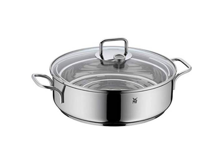 WMF Dampfgarer, Bräter mit Deckel backofengeeignet 5l, Induktion, Glasdeckel, Garthermometer, Garblech, Cromargan Edelstahl