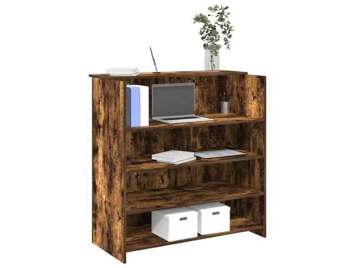 Best 2026  - BUREAU Brun KENNETH - 1 PCS - Table d'écriture chêne fumé 100x50x103 5cm bois d'ingénierie5651