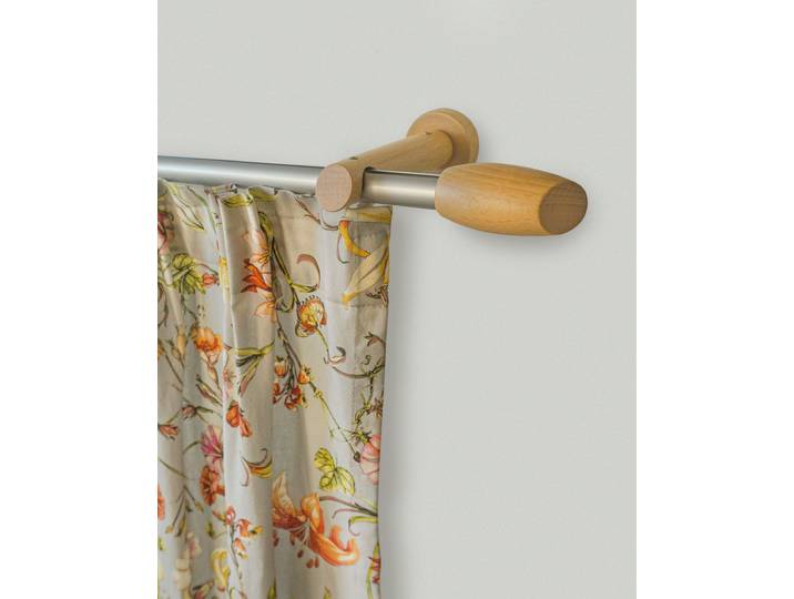 Gardinenstange GARESA Sera Gr. 1, beige (buchefarben, chromfarben), L:120cm, Gardinenstangen, Gardinenstange, Fixlänge 120, 160, 200 cm, mit Gleiter