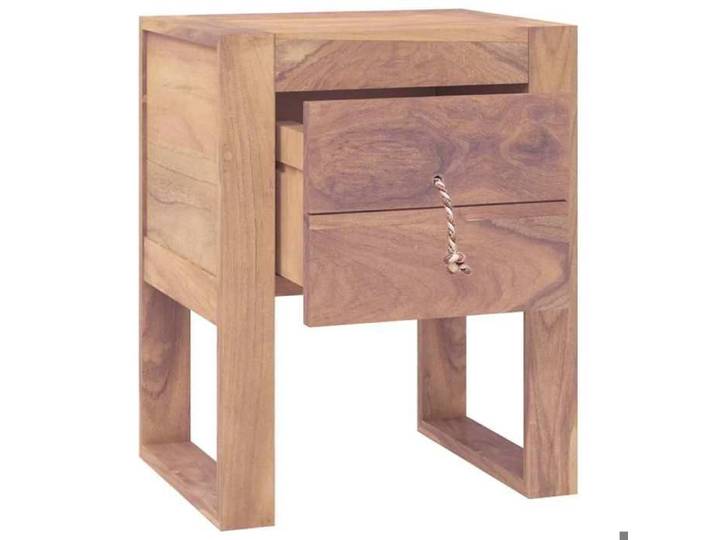 Petite Table intérieure - Table de chevet 40x30x50 cm - bois de teck massif - design élégant(32480)