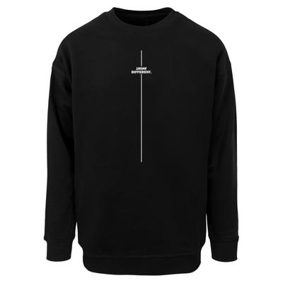 Sweater MERCHCODE "Merchcode Think Different Sweat Crewneck", Herren, Gr. XXL, schwarz, 65% Baumwolle, 35% Polyester, bedruckt, Rundhals, Sweatshirts Sweater