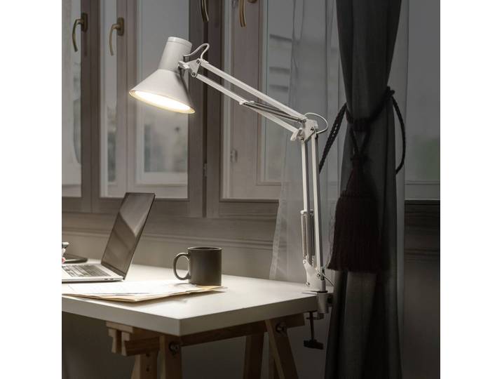 OSRAM LED Tischleuchtelampe Office Line Desk Retro Clip, dimmbar, weiß / opal, für Arbeitszimmer / Büro, Metall