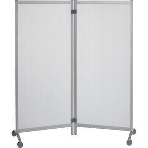 Paperflow Stellwand CR01X2.00, auf Rollen, 2-teilig, aus Kunststoff, transparent, 152 x 170 cm