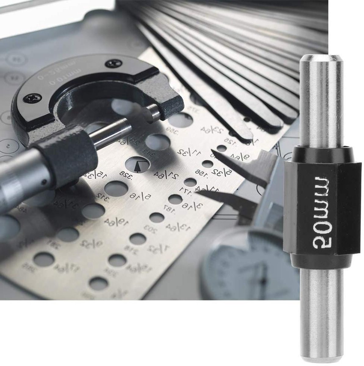 Kalibratiestaaf Roestvrij Staal - Meetblok Micrometer - 50 mm - Zilver